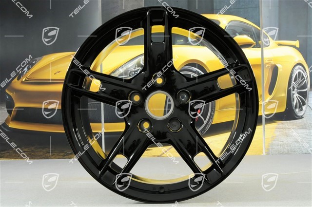 18-inch Boxster S wheel set, 8J x 18 x ET57 + 9J x 18 x ET43, black high gloss