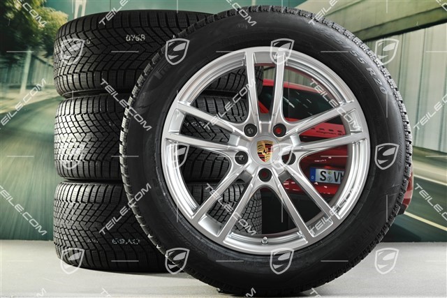 20-inch Cayenne Sport winter wheel set, rims 9J x 20 ET50 + 10,5J x 20 ET64 + Pirelli winter tyres 255/55 R20 + 295/45 R20, with TPMS