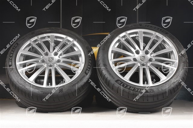 20-inch Panamera Design summer wheel set, rims 9,5J x 20 ET71 + 11,5J x 20 ET68 + NEW Michelin summer tires 275/40 ZR20 + 315/35 ZR20, with TPM