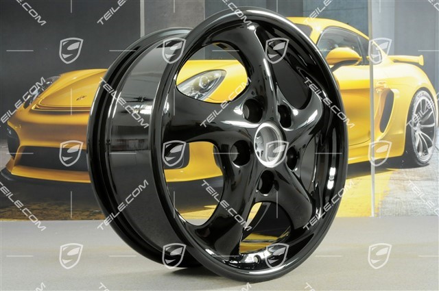 17-inch Carrera wheel set, 7J x 17 ET55 + 9J x 17 ET55, black high gloss