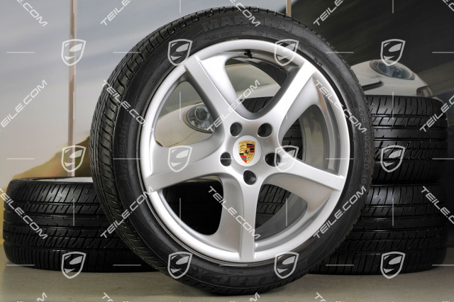 20-inch Cayenne SportTechno wheel set, with summer tyres, front 9-inch + rear 9-inch without TPMS