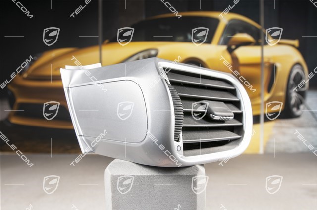 Dashboard side vent / defroster trim / cover, Galvano silver, Carrera S / GTS, R