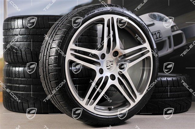 19-inch winter wheel set Turbo, wheel rims 8,5J x 19 ET56 + 11J x 19 ET51 + NEW winter tyres 235/35R19 + 295/30R19, with TPM