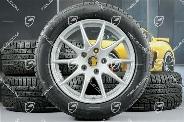 18-inch Panamera S winter wheel set, 8J x 18 ET 59 + 9J x 18 ET 53 + tyres 245/50 R18 + 275/45 R18, with TPM