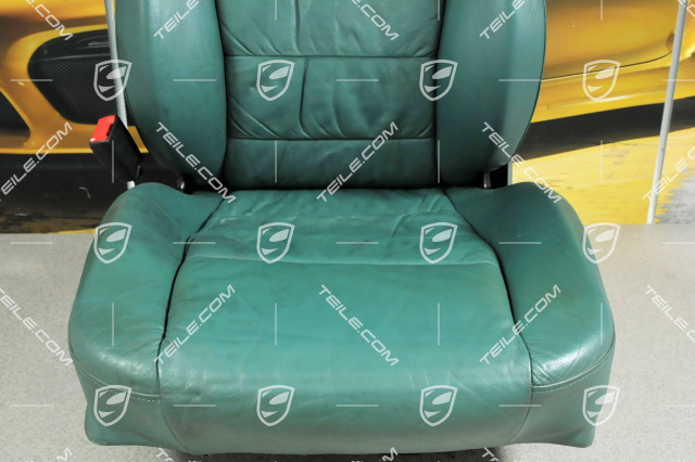 Seat, el. adjustable, heating, leather, Nephrite green, Draped, damage, L