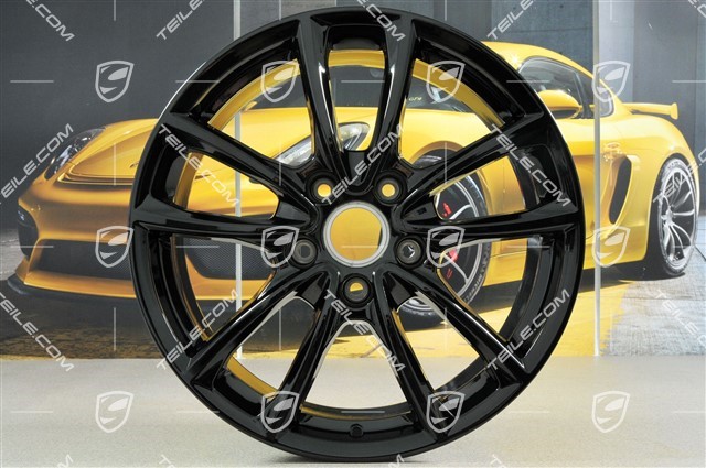 19" wheel rim set Panamera S, 9J x 19 ET64 + 10,5J x 19 ET62, black high-gloss