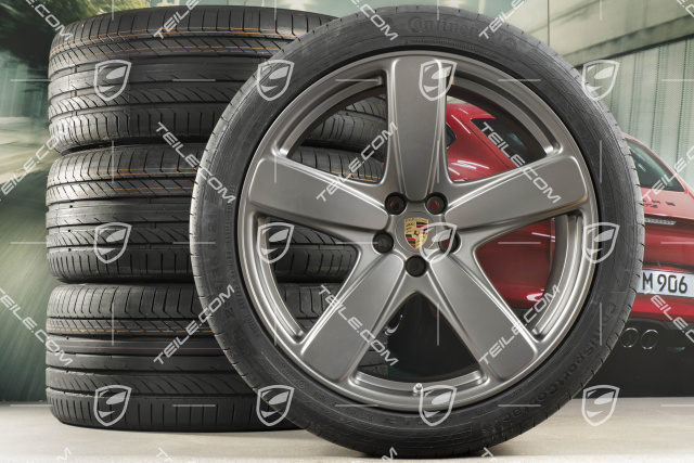 21-inch "Sport Classic" Platinum summer wheels set, rims 9J x 21 ET26 + 10J x 21 ET19, summer tyres 265/40 R 21 + 295/35 R 21, with TPMS