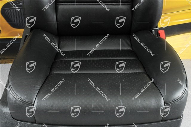Seat, elect. adjustment, heating, lumbar, leather, black, damage, R