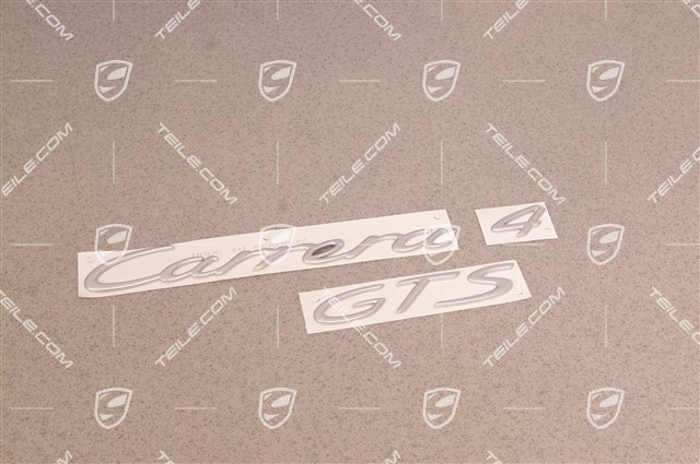 Badges / emblem Set, Carrera 4 GTS, Silver