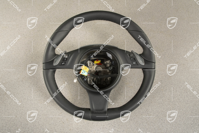 PDK, Multifunction steering wheel, heated, Leather, Black / Sport Chrono Package Plus