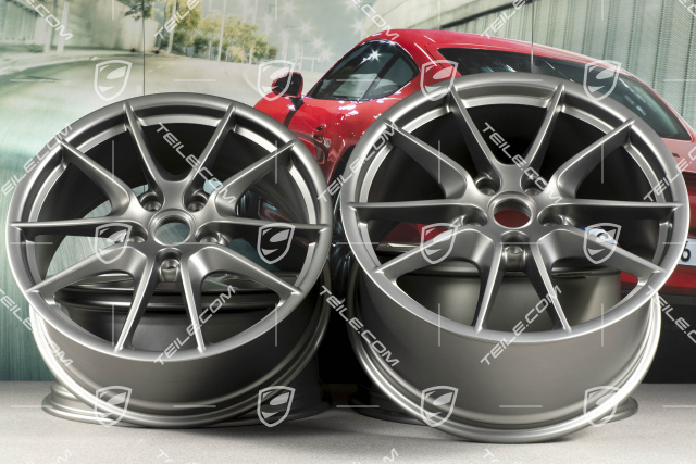 20" Komplet felg Carrera S (III), 8,5J x 20 RT51 + 11J x 20 ET70, platynowy-satyna