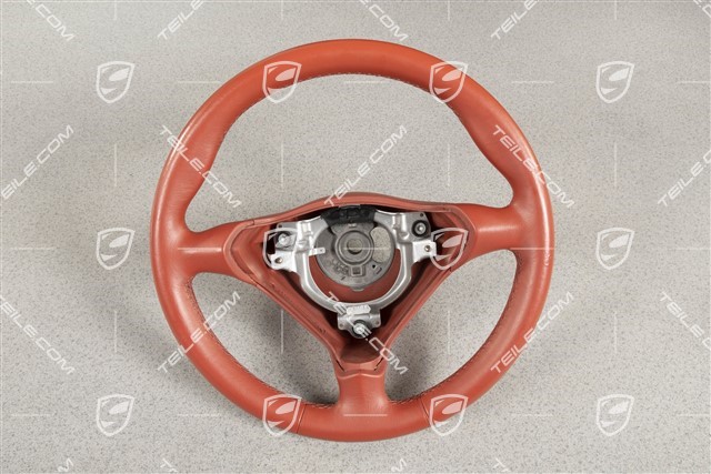 3-spoke steering wheel, leather, Boxster red