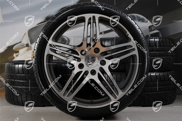 19-inch winter wheel set Turbo, wheel rims 8,5J x 19 ET56 + 11J x 19 ET51 + NEW winter tyres 235/35R19 + 295/30R19, with TPM