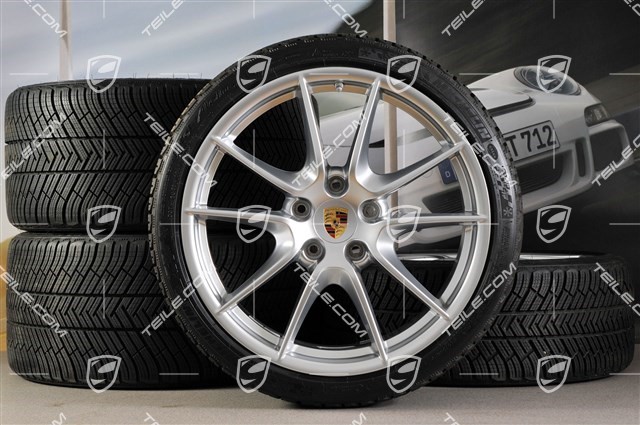 20" Komplet kół zimowych Carrera S (III), 8,5J x 20 ET51 + 11J x 20 ET70, opony zimowe 245/35 ZR20 + 295/30 ZR20, z czujnikami ciśnienia RDK