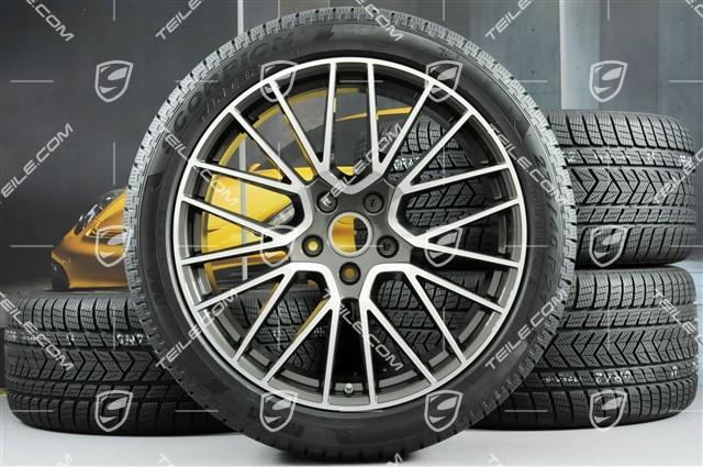 21" Cayenne RS Spyder Winterräder Satz, Felgen 9,5J x 21 ET46 + 11,0J x 21 ET58 + NEUE Pirelli Winterreifen 275/40 R21 + 305/35 R21, mit RDK-Sensoren