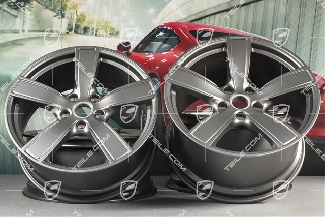 20-inch wheel rim set Carrera Sport, 8,5J x 20 ET49 + 11,5J x 20 ET56, Platinum satin matt