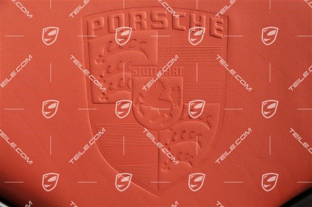 Schalensitz, Leder, "Boxster" rot, mit geprägtem Porschewappen, L