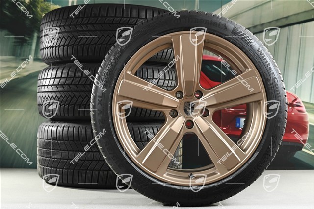 22-inch winter wheel set Cayenne Exclusive Design Sport, wheel rims 10J x 22 ET48 +11,5J x 22 ET52 + Continental winter tyres 285/40 R22 + 315/35 R22,  neodyme, about 50km, DOT/prod.year 2024