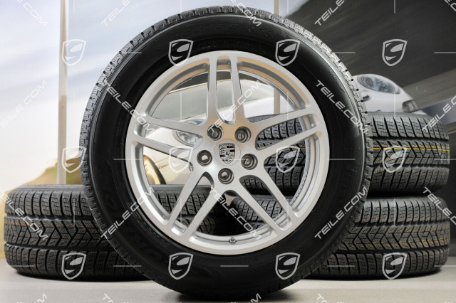 18-inch "Macan S" Winter wheel set, rims 8J x 18 ET21 + 9J x 18 ET21 + NEW Pirelli winter tyres 235/60 ZR 18 + 255/55 ZR 18, with TPMS