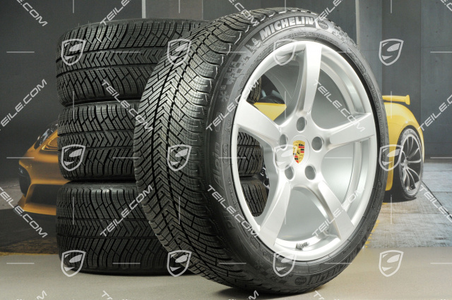 19-inch Cayman S winter wheels set, rims 8J x 19 ET57 + 10J x 19 ET45, Michelin Pilot Alpin 4 winter tires 235/40 R19 +265/40 R19