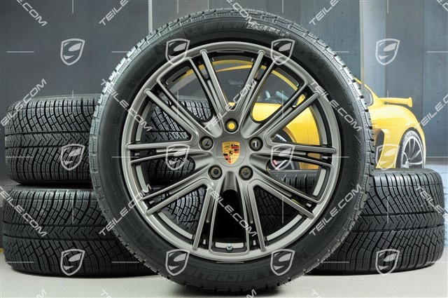 20-inch winter wheels set "Exclusive Design", rims 9,5 J x 20 ET71 + 10,5 J x 20 ET71 + Michelin Pilot Alpin 4 winter tires 275/40 R20 + 315/35 R20, Platinum (satin)