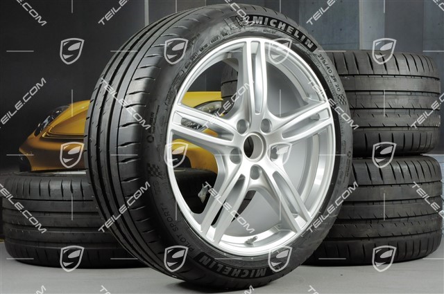 20-inch Panamera Turbo summer wheel set, rims 9,5J x 20 ET71 + 11,5J x 20 ET68 + Michelin summer tires 275/40 ZR20 + 315/35 ZR20, with TPM