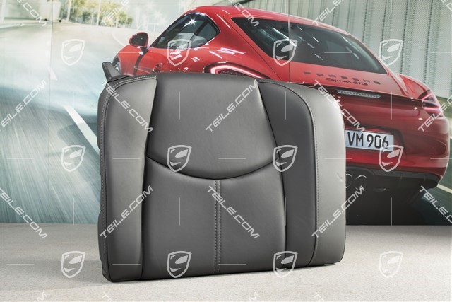 Back seat backrest, Coupe/Targa, Leather, Black, R