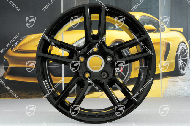 19-inch wheel rim set Panamera, 9J x 19 ET64 + 10,5J x 19 ET62, black high gloss