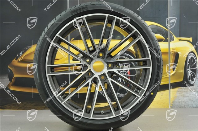 20" summer wheels set 911 Turbo IV, rims 11,5J x 20 ET56 + 9J x 20 ET51 + Pirelli summer tyres 305/30 ZR20 + 245/35 ZR20, Titan