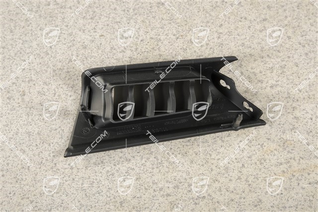 Dashboard side vent / grille, Upper, Black, L