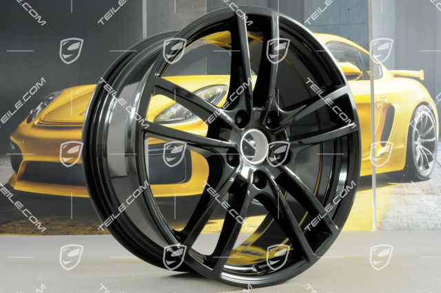 20-inch Cayenne Sport wheel rim set, 10,5J x 20 ET64 + 9J x 20 ET50, black high gloss