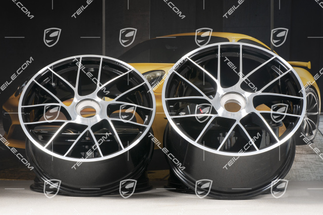 20" Felgensatz Turbo Sport III, Zentralverschluss, 9J x 20 ET51 + 11,5J x 20 ET56, schwarz