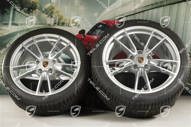 19-/20-inch Carrera winter wheel set, wheel rims 8,5J x 19 ET52 + 11J x 20 ET66 + Continental winter tyres 235/40 R19 + 295/35 R20, with TPMS