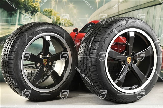 19"+20" Dakar winter wheel set, wheel rims 8J x 19 ET38 + 11,5J x 20 ET68 + NEW Pirelli winter tyres 245/45 R19 + 295/40 R20, black satin matt