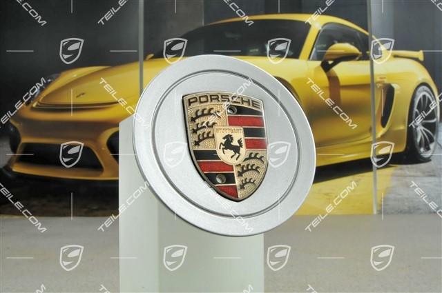 Center cap, coloured Porsche crest