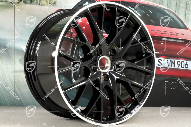 21" Felge Panamera Sport Design, 11,5J x 21 ET69, in Tiefschwarz-Metallic