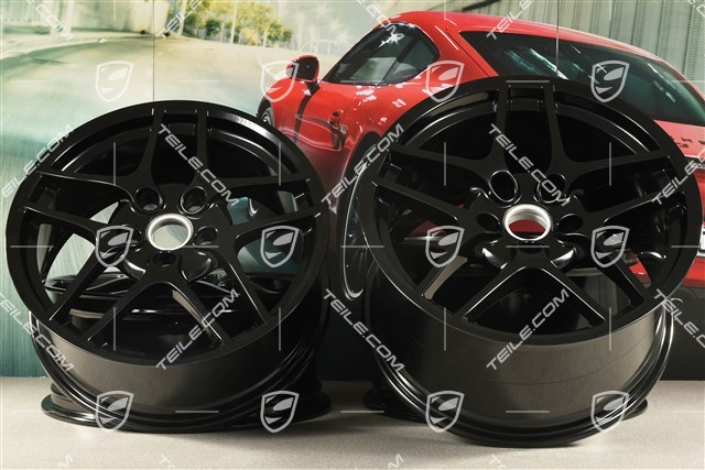 19-inch Carrera S II (Facelift) wheel set, 8J x 19 ET57 + 11J x 19 ET51, black
