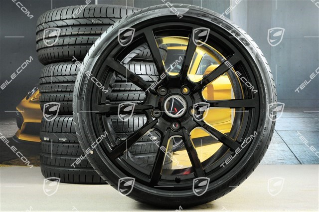 20-inch Carrera Classic II summer wheels set, rims 8,5 J x 20 ET49 + 11,5 J x 20 ET76 + summer tires 245/35 R20 + 305/30 R20, with TPM, black