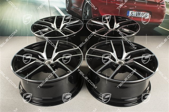 20-inch wheel rim set Macan S, 9J x 20 ET26 + 10J x 20 ET19, black