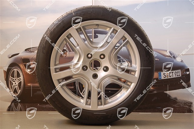 19-inch Panamera Design summer wheel set, wheels 9J x 19 ET 60 + 10J x 19 ET61 + tyres 255/45 R19+285/40 R19, TPMS