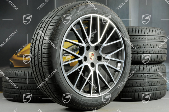 21" koła całoroczne Cayenne RS Spyder, komplet, felgi 9,5J x 21 ET46 + 11,0J x 21 ET58 + opony wielosezonowe Pirelli Scorpion Verde All Season 285/40 R21 + 315/35 R21, z czujnikami ciśnienia