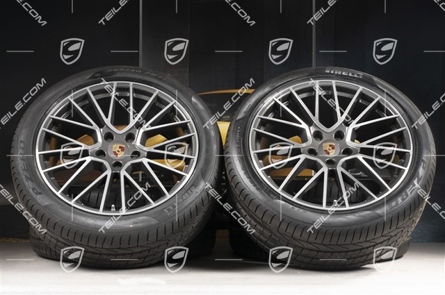 21-inch Cayenne RS Spyder summer wheel set, rims 9,5J x 21 ET46 + 11,0J x 21 ET58 + NEW Pirelli P Zero summer tyres 285/40 R21 + 315/35 R21, with TPMS