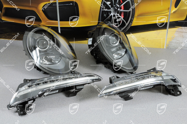 BiXenon headlamp + additional headlamp, interior lining black, Carrera 2/4/S/4S/Targa, set (L+R)