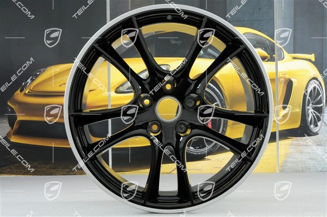 21-inch Cayenne Sport / GTS wheel rim set, 10J x 21 ET50, wheel star in black / silver pinstripe round the edge