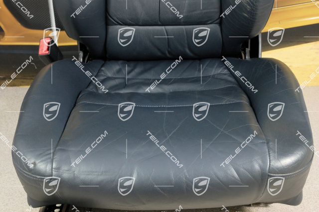 Sitz, manual einstellbar, Heizung, Leder, Metropolblau, Raffleder, L