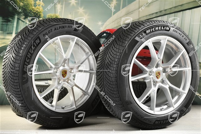 20-inch Cayenne S winter wheel set, rims 9J x 20 ET50 + 10,5J x 20 ET64 + NEW Michelin Pilot Alpin 5 SUV winter tyres 255/55 R20 + 295/45 R20, with TPMS