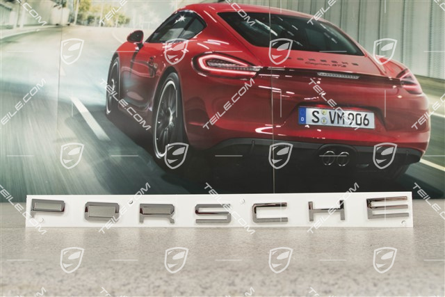 "PORSCHE" logo, chrome