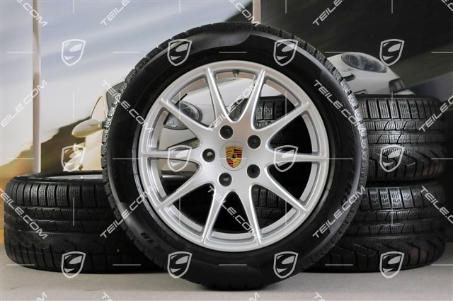 18-inch Panamera S winter wheel set, 8J x 18 ET 59 + 9J x 18 ET 53 + NEW Pirelli Sottozero II winter tyres 245/50 R18 + 275/45 R18, TPM
