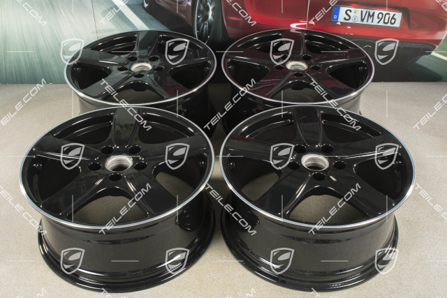 19-inch wheel rim set Cayenne Sport Classic II, 8,5J x 19 ET59, black high gloss