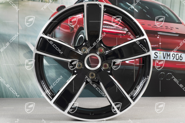 20" Komplet felg Carrera Sport, 8,5J x 20 ET49 + 11,5J x 20 ET56, głęboki czarny metalik